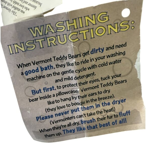 Vermont Teddy Bear Vintage 1994 17" Brown Plush With Tweed Hat/Cap Jointed - Picture 8 of 9